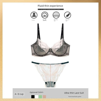 Victoria Sexy Seduction Lace Bra Set Thin Push up Women's Intimates Summer Ultra-Thin Chest