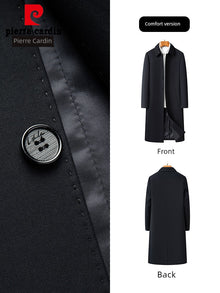 Pierre Cardin Coat Spring Type Middle-Aged Men's Mid-Length Trench Coat Autumn Clothing Thin Men's Long Type Tops