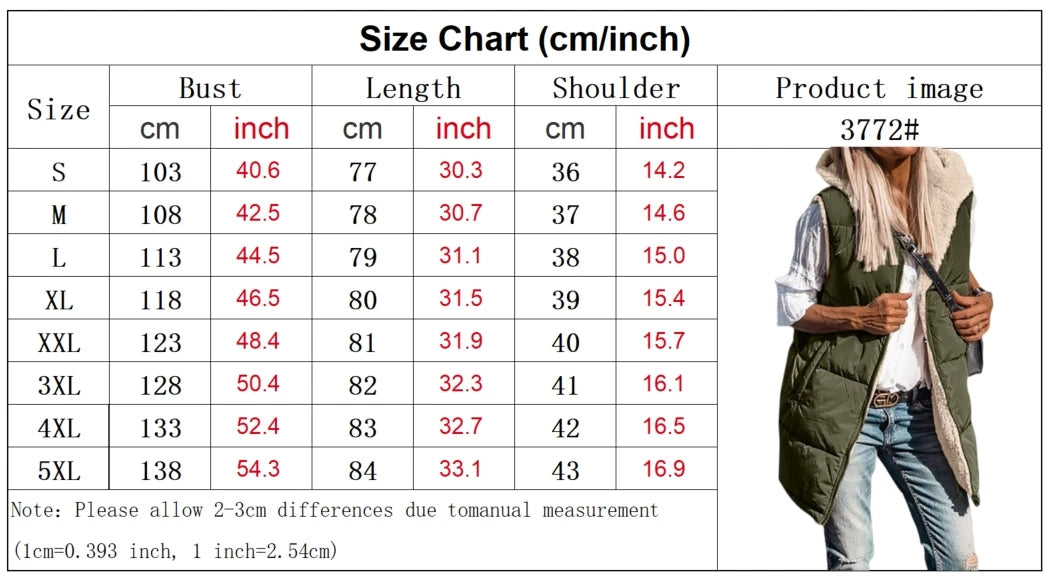 Winter Women's Vest Fleece Hooded Reversible Sleeveless Women's Jacket Faux Wool Vest Fashion Street Women's Clothing S-5XL