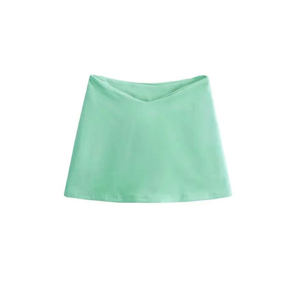 Mini Skirts  Aesthetic Women Solid Color Low Waist A Line Short Skirt Summer Skirts Party Clubwear Sweet Cool Hot Girl