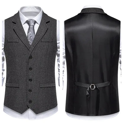 Plaid Striped Vest Men Business Wedding Party Tops Fashion European Style Formal Casual Clothing Homme  Size 3XL-S