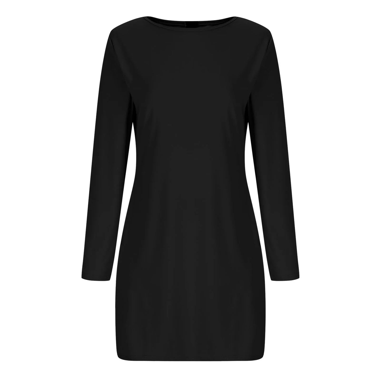 Long Sleeve Boat Neck Mini Womens Dresses For Teens Plus Size Slim Fit Party Club Bodycon Fall Dresses Vestidos Para Mujer