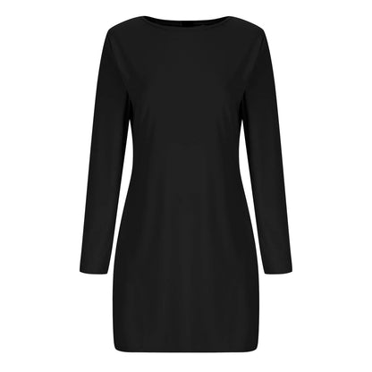 Long Sleeve Boat Neck Mini Womens Dresses For Teens Plus Size Slim Fit Party Club Bodycon Fall Dresses Vestidos Para Mujer