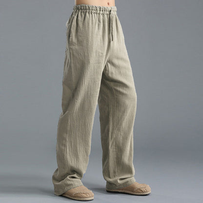 Men's Breathable Linen Loose Casual Sports Pants