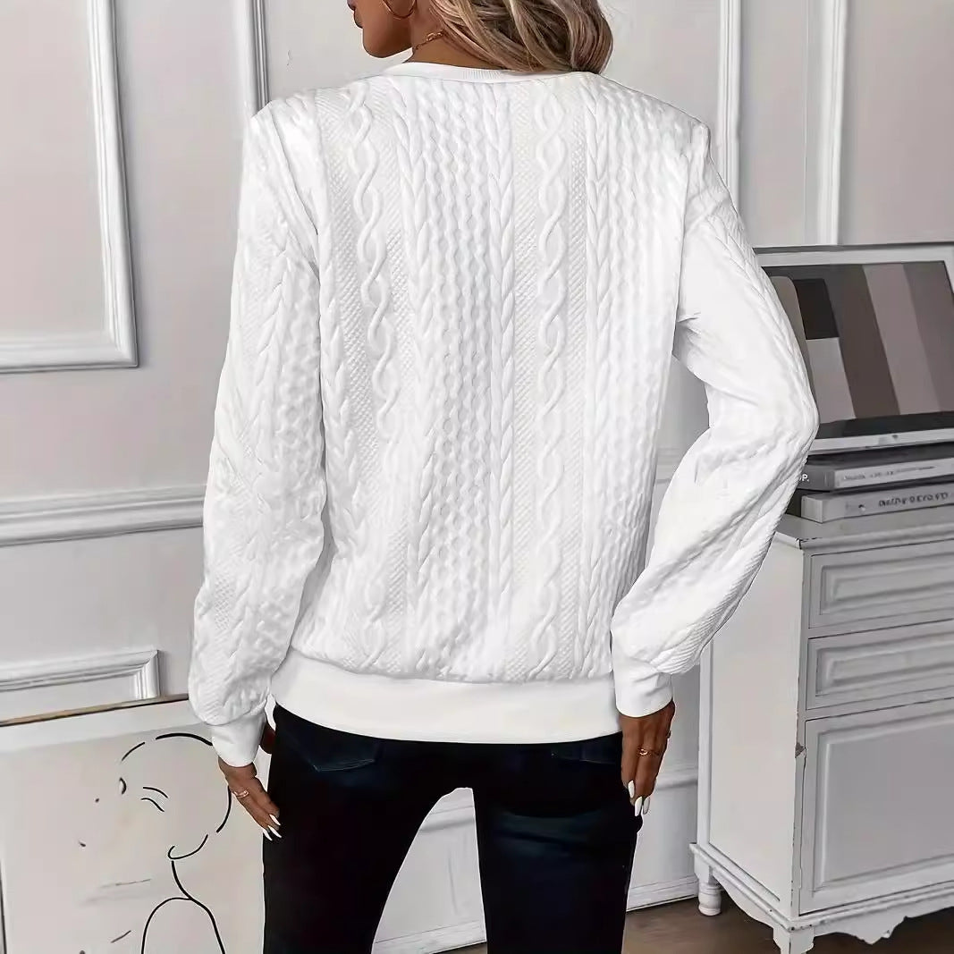 Solid Color Leisure Pullover Half Sleeve Zipper Sweater