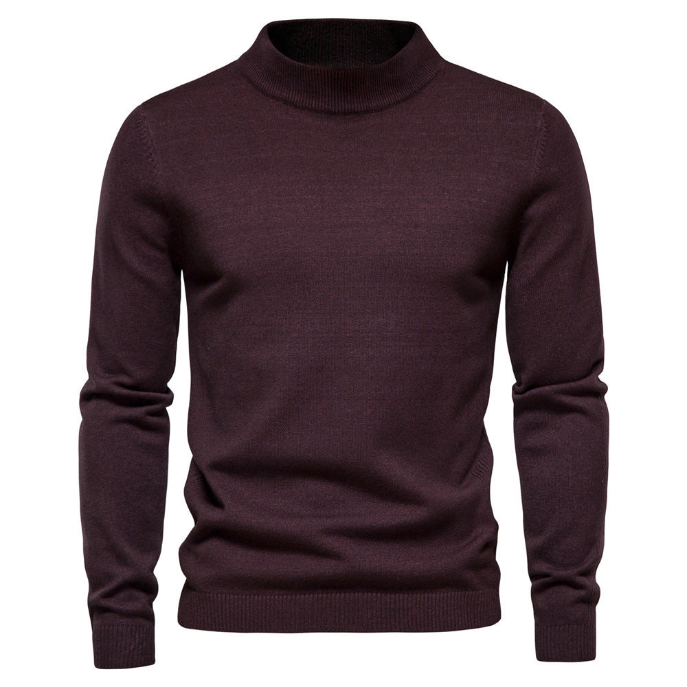 Mid-collar Slim Fit Men's Sweater Men's Multi-color