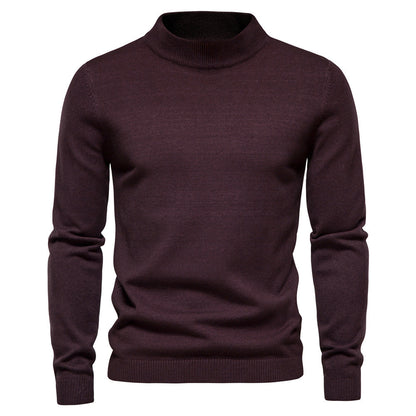 Mid-collar Slim Fit Men's Sweater Men's Multi-color