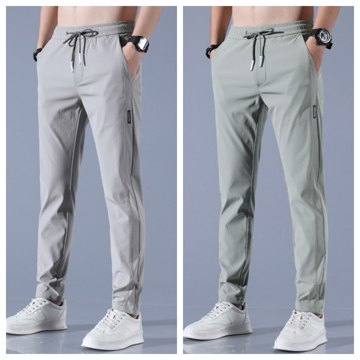 Ice Silk Pants Men'S Summer Thin Casual Pants Loose Straight Breathable