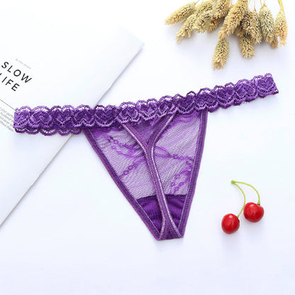 Hip-exposed Low Waist T-shaped Panties Sexy Love Underwear