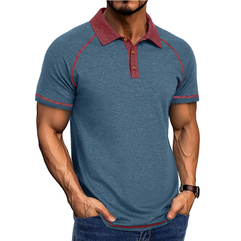 Men's Short-sleeved Lapel Henry T-shirt Men's POLO Bottoming Shirt