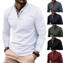 Men's Double Layer Lapel Polo Shirt Fashion Waffle Long-sleeved Tops Clothing